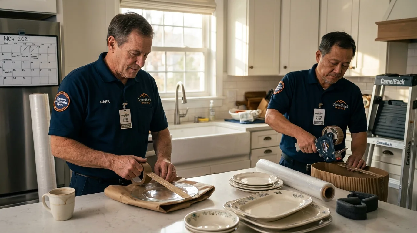 Professional crew packing kitchen dishware in Mechanicsburg, PA